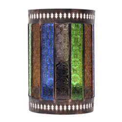 Aplique Artesanal Casablanca 1xe27 Marron/colores 25x16d