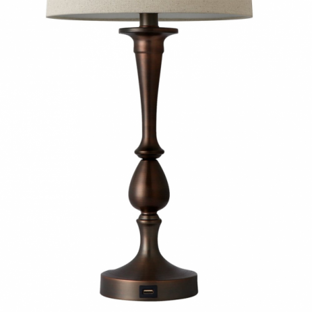 Sobremesa Khalifa1xe27 Marron 60´5x28x28 Cm Puerto Usb
