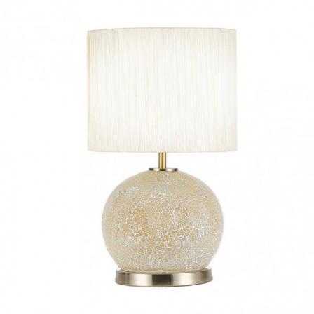 Sobremesa Cristal Secoya 1xe27+LED 5W 4000K 2 Encend.indep  50x30x30 Cm Mosaico Ambar/cuero  C/pant Beis