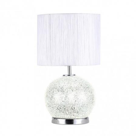 Sobremesa Cristal Secoya 1xe27+LED 5W 4000K 2 Encend.indep  50x30x30 Cm Mosaico Espejo/cromo  C/pant Blanca