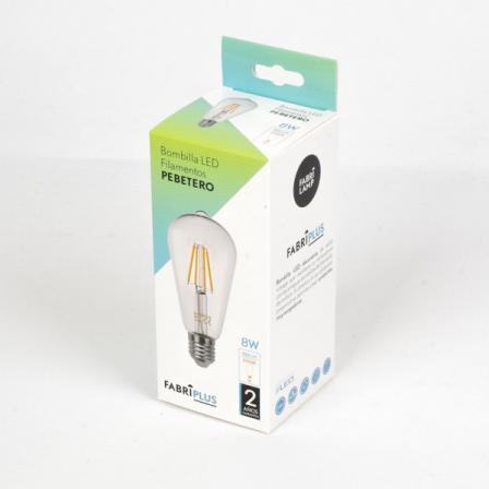 Bombilla Filamento Pebetero 14x6,5d 8w 850lm E27  Clara 2700k