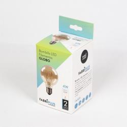 Bombilla Filamen.spiral Horz.globo 12x8d 4w 250lm  E27 Ambar 2200k