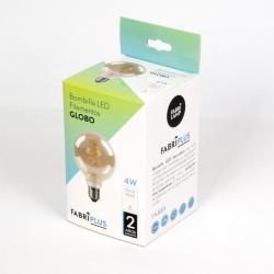 Bombilla Filamen.spiral Vert.globo 13x9,5d 4w   E27 Ambar 250 Lm 2200k