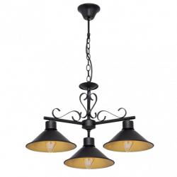 Lampara Azalea 3xe27 Negro/oro Regx54x54 Cm