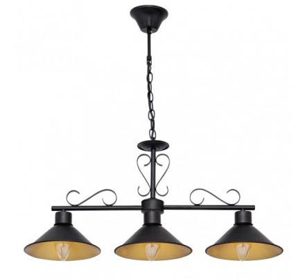 Colgante Azalea 3xe27 Negro/oro Regx86x20 Cm