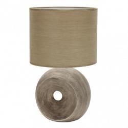 Sobremesa Ceramica Ea 1xe27 Beis Pantalla Beis 52x30x30 Cm