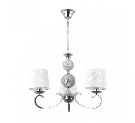 Lampara Ubeda 3xe14 Cromo Pantalla Blanca Regx60x60 Cm