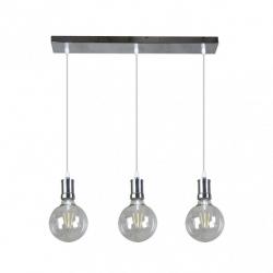 Lampara Prisco 3xe27 Cromo/transparente  Bombillas   Incluidas 24w 2700k 2550lm Regx64x12,5 Cm