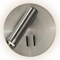 Aplique 2+6w 4000k Manet Redondo Niquel 130lm  Doble Encendido 14x14x12 Cm