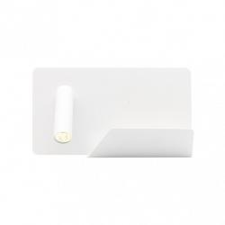 Aplique 3w 4000k Miguel Angel Izqdo Blanco C/usb  Y Estante 150lm 16x28x12 Cm Orientable