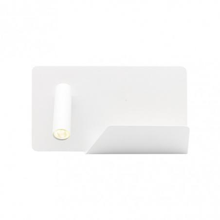 Aplique 3w 4000k Miguel Angel Izqdo Blanco C/usb  Y Estante 150lm 16x28x12 Cm Orientable