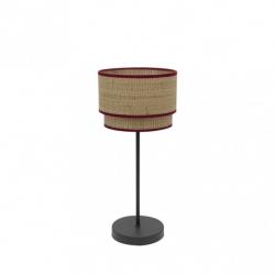 Sobremesa Roque 1xe14 Natural/rojo 41x18x18 Cm