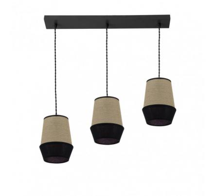 Regleta Campana 3xe27 Saco/negro Regx66x12 Cm