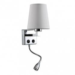 Aplique 3w 4000k +1xe27 Paulo Cromo/pantalla Blanca 285lm 37x14x17cm Doble Encendido