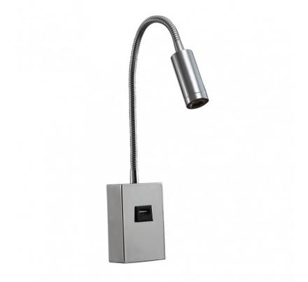 Aplique 3w 4000k Capote Cromo C/usb E Interrupt. 285lm 43x6x4 Cm Articulab. Y Orientab.