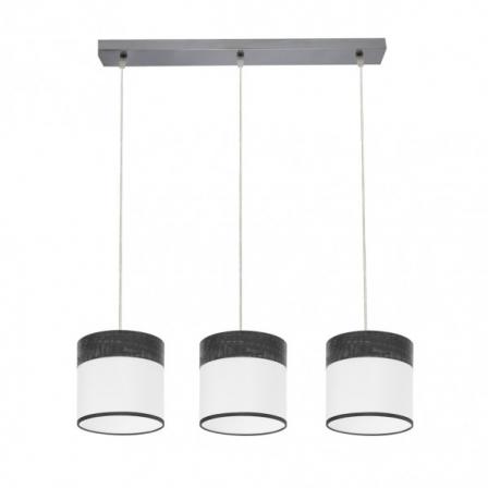 Regleta Cloe 3xe27 Cromo/blanca-madera Negra Regx60x16 cm