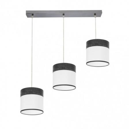 Regleta Cloe 3xe27 Cromo/blanca-madera Negra Regx60x16 cm