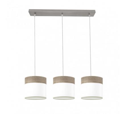 Regleta Cloe 3xe27 Niquel/blanca-madera Gris Regx60x16 cm