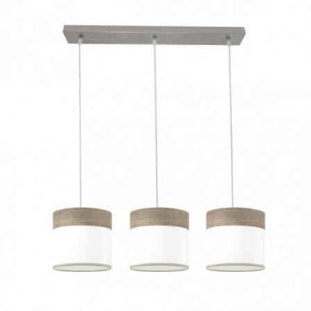 Regleta Cloe 3xe27 Niquel/blanca-madera Gris Regx60x16 cm