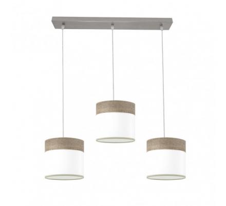 Regleta Cloe 3xe27 Niquel/blanca-madera Gris Regx60x16 cm