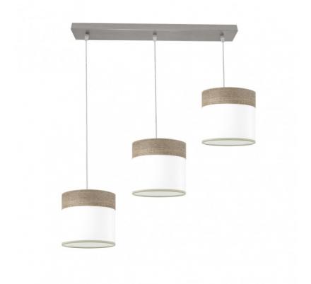 Regleta Cloe 3xe27 Niquel/blanca-madera Gris Regx60x16 cm