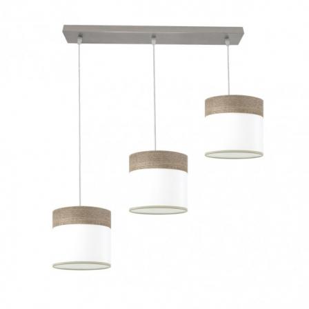 Regleta Cloe 3xe27 Niquel/blanca-madera Gris Regx60x16 cm