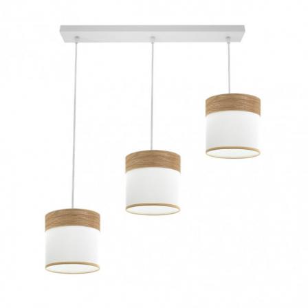 Regleta Cloe 3xe27 Blanco/blanca-madera Clara Regx60x16 cm