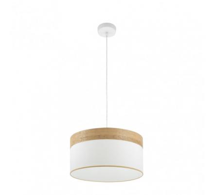 Colgante Cloe 1xe27 Blanco/blanca-madera Clara Regx40x40 cm