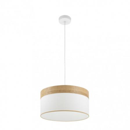 Colgante Cloe 1xe27 Blanco/blanca-madera Clara Regx40x40 cm