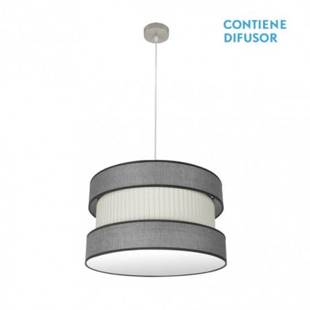 Colgante Home 2xe27 Niquel/gris-beis Regx50x50 Cm