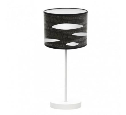 Sobremesa Odra 1xe14 Blanco/madera Negra 42x17x17 Cm