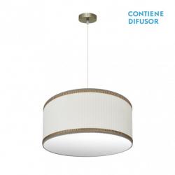 Colgante Soprano 2xe27 Cuero/beis Regx50x50 Cm