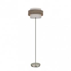 Pie Salon Myriam 1xe27 Niquel/Madera Gris