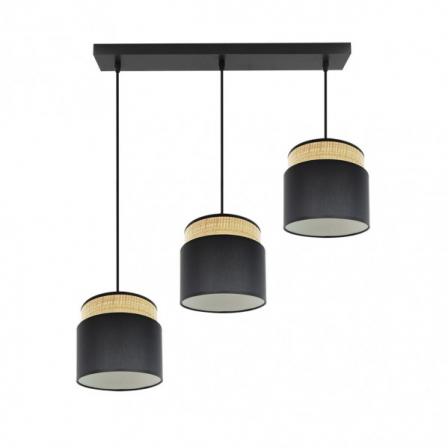 Regleta Kandy 3xe27 Natural/negro Regx68x19 Cm