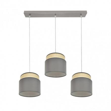 Regleta Kandy 3xe27 Natural/gris Regx68x19 Cm