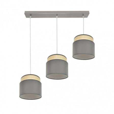 Regleta Kandy 3xe27 Natural/gris Regx68x19 Cm