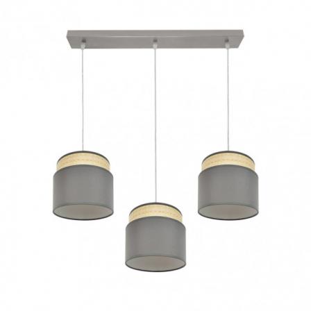 Regleta Kandy 3xe27 Natural/gris Regx68x19 Cm