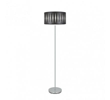 Pie Salon Alexandra 1xe27 Cromo/madera Negra 162x40x40 Cm