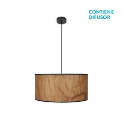 Colgante Papiro 2xe27 Pergamino/negro Regx50x50 cm