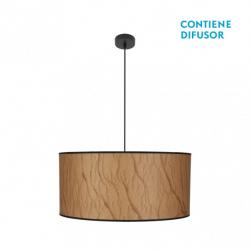 Colgante Papiro 3xe27 Pergamino/negro Regx60x60 cm