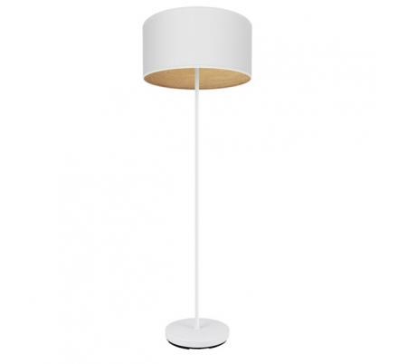 Pie Salon Tania 1xe27 Blanco/blanco-madera Clara 162x40x40 Cm