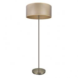 Pie Salon Tania 1xe27 Cuero/madera Clara 162x40x40 Cm