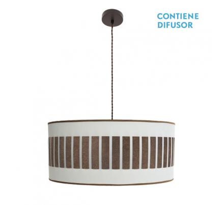 Colgante Ivanna 3xe27 Marron/blanco-oxido Regx60x60 Cm