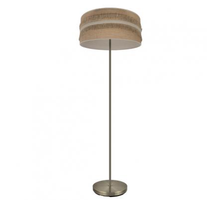 Pie Salon Natalia 1xe27 Cuero/saco-beis 164x40x40 Cm