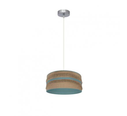 Colgante Natalia 1xe27 Niquel/saco-turquesa Regx30x30 Cm