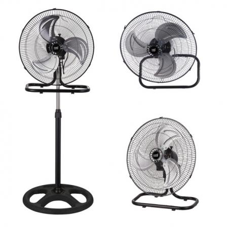 Ventilador 3 En 1 Recio Negro 50 D 3 Vel. 70w  3 Aspas Aluminio En Plata Oscilante