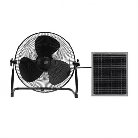 Ventilador Dc Indistrial Solar Ciclon 25w Negro 3velocidades 3asp.negras C/puerto Usb Orientable 43x46x40cm