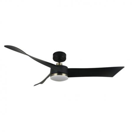 Ventilador Dc Tempel 26w Negro/cuero 3 Aspas 132d 6vel. 3 Colores 2950lm  C/remoto, Memoria Y Temporizador