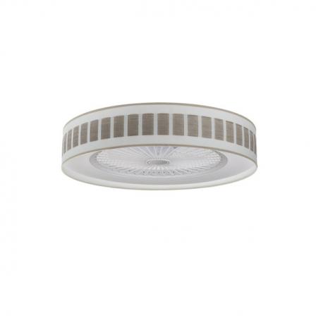 Ventilador Ivanna 72w Blanco-mad.Gris 8000lm 3 Velocidades 5 Aspas 3col Remoto,memoria,temporizador,reg.Intensidad 25x60x60 Cm