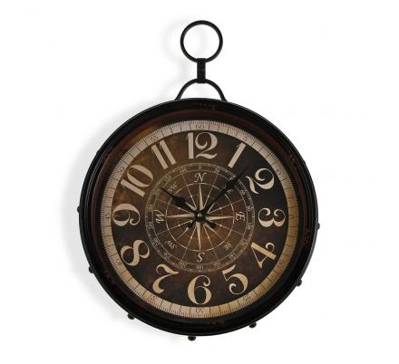 RELOJ PARED METAL BROWN